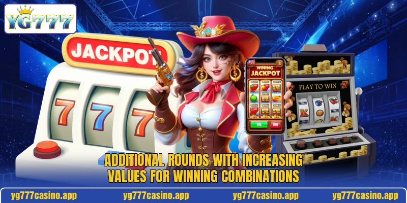 Additional rounds with increasing values for winning combinations Additional rounds with increasing values for winning combinations